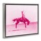 Stupell Industries Pink Galloping Cowgirl Framed Floater Canvas Wall Art Design by Daphne Polselli